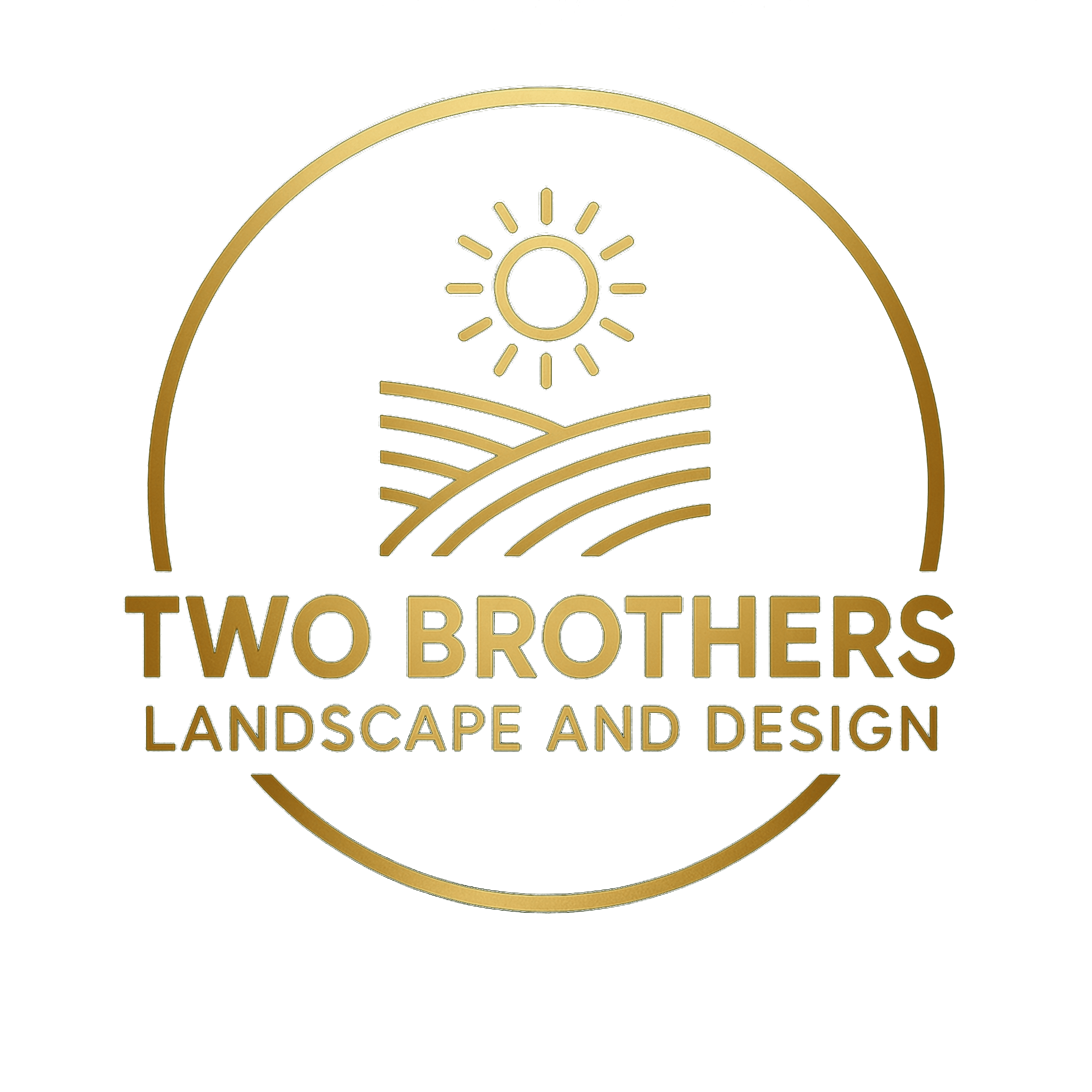 TwoBrothers_logo_transparent_full a gold logo with transparent background
